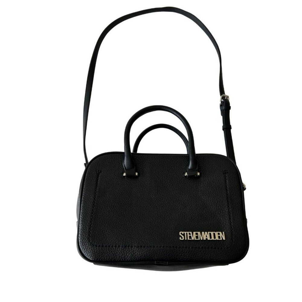 STEVE MADDEN Handle & Adjustable Crossbody Black Purse